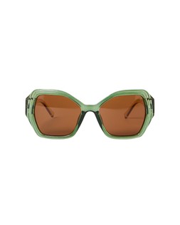 Oliver Bonas Olive Green Crystal Angled Bevel Cateye Sunglasses £28