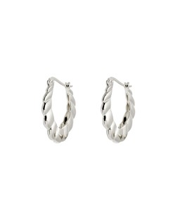 Oliver Bonas Pippa Puffy Ridged Silver Plated Hoop Earrings £55