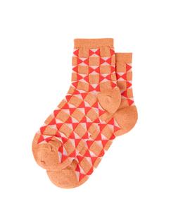 Oliver Bonas Semi Sheer Orange & Red Geo Sock £8.50