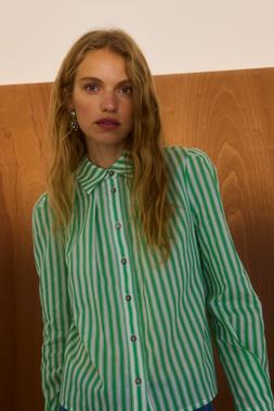 Oliver Bonas Stripe Pleat Shirt £55 Blue Stripe Wide Leg (6)