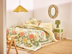 Patchwork Diamond Pastel Multicolour Velvet Quilt £165 (landscape)