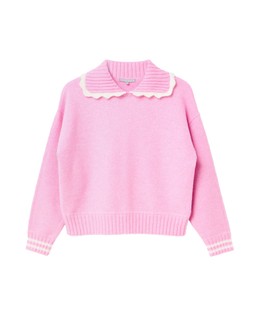 Pink Scalloped Collar Knitted Jumper £68