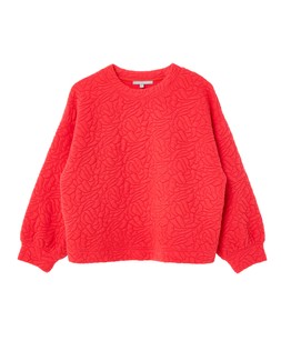 Red Abstract Floral Quilted Sweatshirt £55