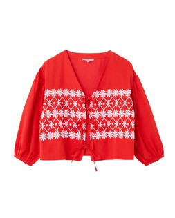 Red Daisy Geo Embroidery Blouse £65