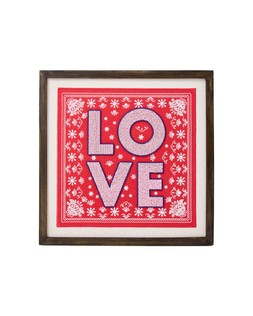 Red & Pink Paisley Love Beaded Wall Art £70