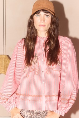 Red & White Striped Leopard Embroidered Shirt £65 (2) 1962260