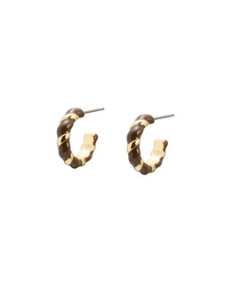 Sabine Brown Enamel Detail Twist Hoops £14.50