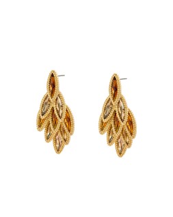 Symetha Brown Multi Oval & Nugget Detail Drop Earrings £24