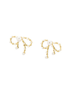 Tallulah Faux Pearl & Stone Bow Stud Earrings £18