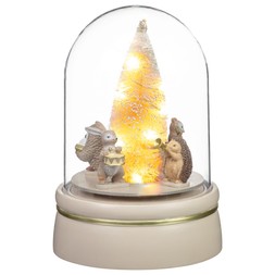 22CM MUSICAL ROTATING WOODLAND ANIMALS & TREE WITH CLOCHE £12 (425757)