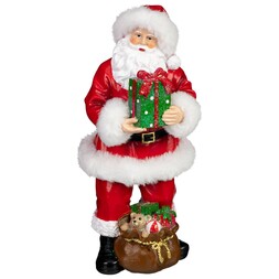 26CM FUR TRIM SANTA WITH GIFTS £7 (425930)