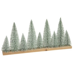 28CM SNOWY PINE TREES ON BLOCK £12 (425043)