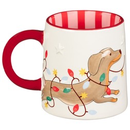 3D DOG XMAS MUG DACHSHUND £3.50 (437468)