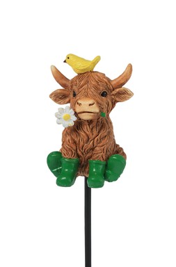 B&M GARDEN SS26 // HIGHLAND COW // HIGHLAND COW POT STICK // £2 //