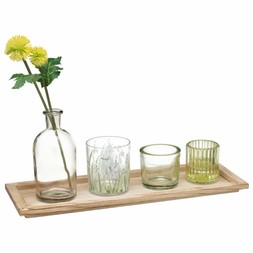 B&M HOME SS26 // COUNTRY RUSTIC // FLORAL DECAL CANDLE HOLDER AND FOLIAGE SET // £7 //