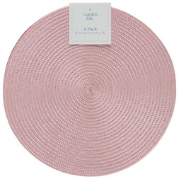 B&M HOME SS26 // GARDEN LIFE DINING // 4PK WOVEN PLACEMATS - PINK // £4 //