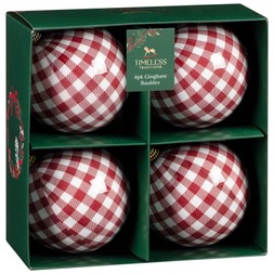 4PK TARTAN BAUBLE PACK £5 (436469)