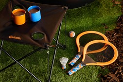 B&M GARDEN SS26 // THE GREAT OUTDOORS - FAMILY CAMPER // RACKET SET £6 //