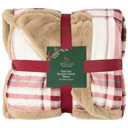 FAUX FUR REVERSE CHECK THROW £16 (425329)