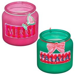 GLASS CANDLE WITH FELT FRONT STICKER £4 EACH (436162)