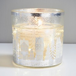 LED CANDLE WITH HOUSES DECAL £5 (424072)