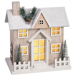 LED WOODEN HOUSE WITH FOLIAGE & TREES (TRY ME LED WOODEN HOUSE WITH FOLIAGE & TREES £12 (425316)