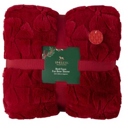 RED FAUX FUR BOW THROW £16 (437121)