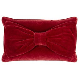 RED VELVET BOW CUSHION £10 (436993)