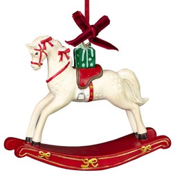 RESIN ROCKING HORSE ORNAMENT £2.50 (436513) Close up