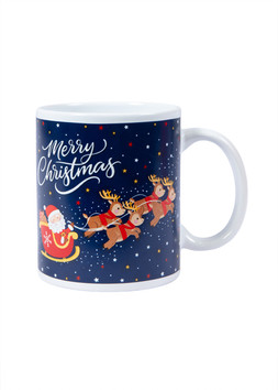 Santa with Reindeer Mug