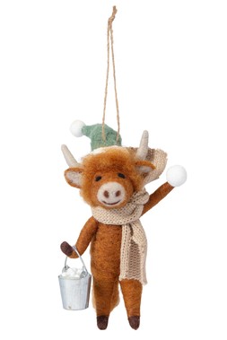 Felt Cow Hanging Dec