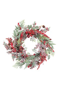 50cm frosted red berry wreath