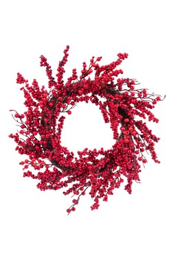60cm red berries wreath