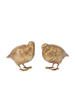 Gold Resin partridge pair