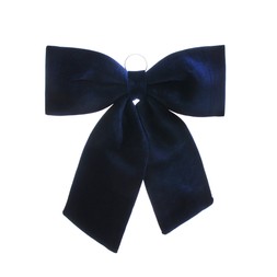 60cm navy blue with silver bow