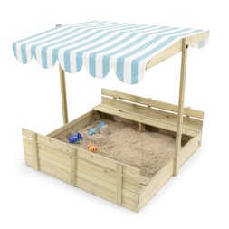 Plum Wooden Sandpit with Canopy Natural