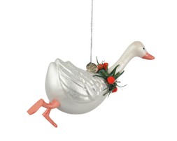 Glass goose with wreath decoration