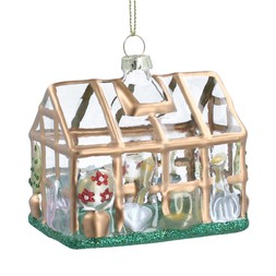 Glass greenhouse decoration