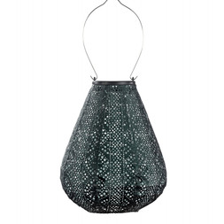 Oblong Solar Lantern 23cm Green
