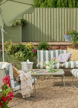 Riva Coffee Set £599 & Summer Brights Pattern 45x45 CUSHION £19.99