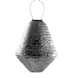 Solar Lantern 33cm Silver