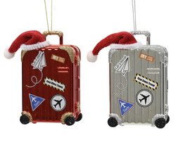 Suitcase with hat decorations