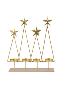 Tealight Holder Tree Gold