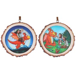 Zog & the flying doctor wooden log decoration