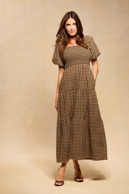 Check Puff Sleeve Maxi Dress £28