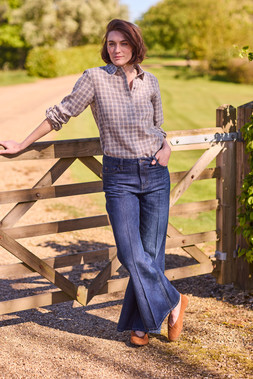 Check Shirt £20 & Flared Jeans £25