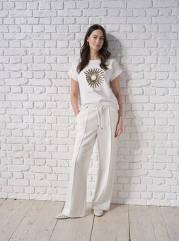 Gold Printed Top £18 & Pintuck Wide Leg Trousers £22.