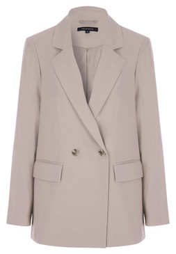 Womens Taupe Double Breasted Blazer