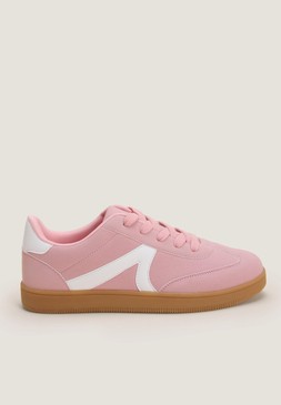 Pink & White Stripe Retro Trainers