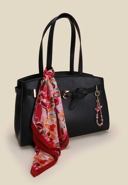 Black Large Scarf Tote Bag